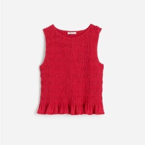 Madewell Smocked Boatneck Top (NWT)